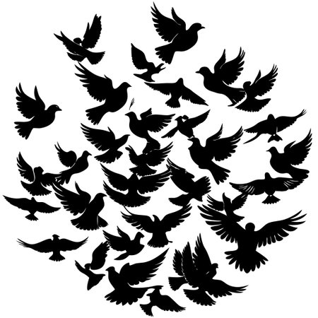 Watercolor Silhouette of a Bird in Flight with Isolated Backgroundのイラスト素材