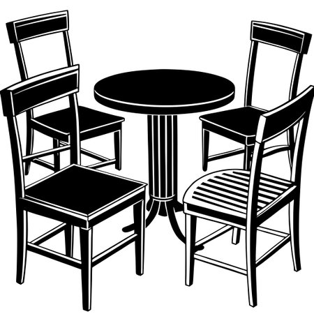 Isolated Vector Set of Comfortable Chairs, Tables, and Decor for Interior Designのイラスト素材