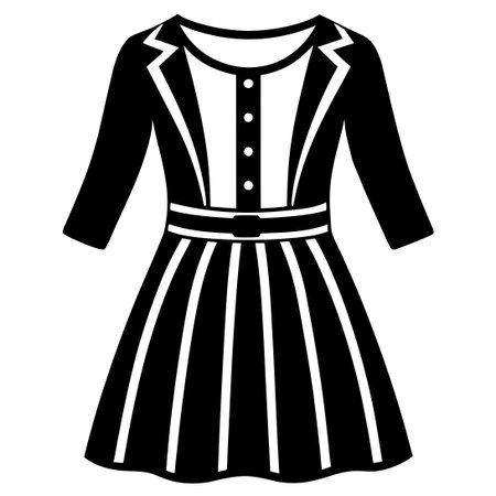 Diverse Collection of Women's Fashion in Flat Style on Crisp White Backgroundのイラスト素材