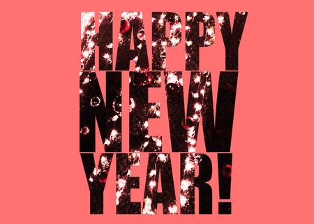 happy new year text isolated on white background