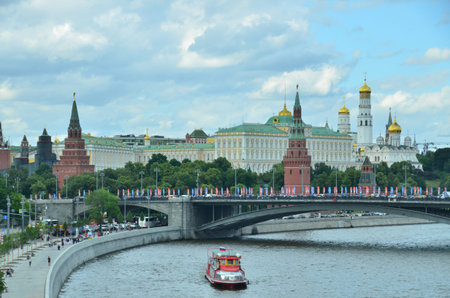 View of the Moscow Kremlin from the Moskva River.