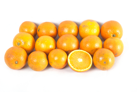 Oranges on white backgroundの写真素材