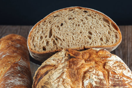 Texture of bread made from rye flour