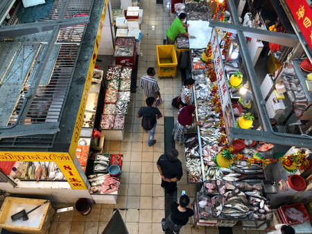 Fish market in Singapore, Asiaのeditorial素材