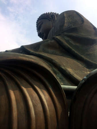 Giant Buddha statue on Lantau Island, Hong Kong, Asiaの写真素材