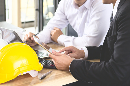 Audit concept, Business people financial maketing report, calculating balance. Service checking document.の写真素材