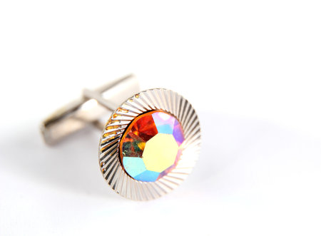 Coloured edge silver cufflinks for clothes
