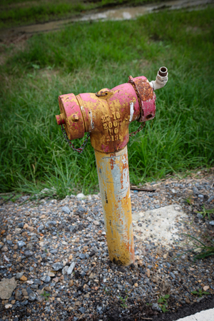 Antique fire hose for fire hydrant.の写真素材