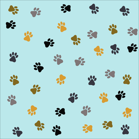 Colorful footprints on black background for background texture.のイラスト素材