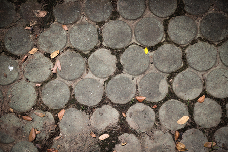 Bricks are circle on the floor for background.の写真素材