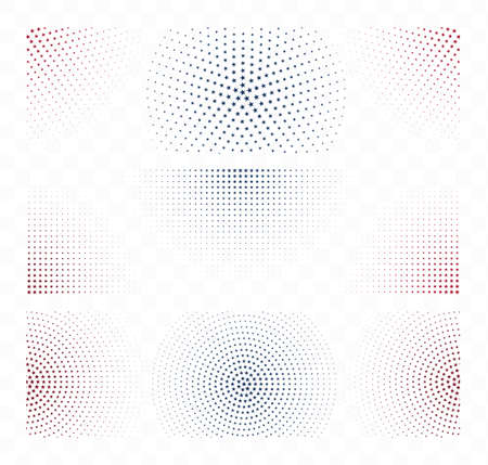 Star Grunge in blue and red color halftoneのイラスト素材