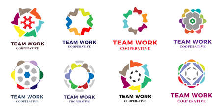 cooperation logo bundleのイラスト素材