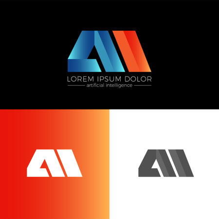 Abstract letter A and I logo icon design template elements for your business company.のイラスト素材