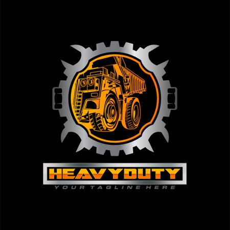 Truck vector logo design template. Heavy duty vehicle logotype.のイラスト素材