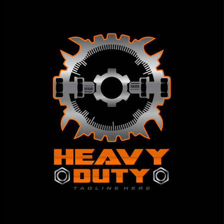 Hearway logo template. Mechanic gear sign. Vector illustration.のイラスト素材