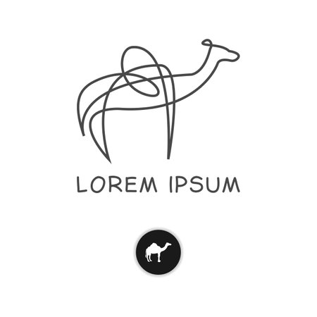 Camel logo design template. Animal logotype. Vector illustration.のイラスト素材