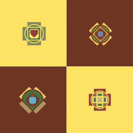Set of abstract logos in retro style. Design elements for your business.のイラスト素材