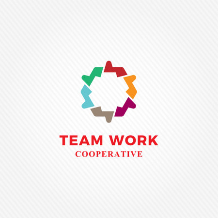 Teamwork logo design template. Vector company logotype element. Corporate identity symbol.のイラスト素材
