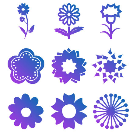 Set of flower icons. Vector design elements for graphic and web design.のイラスト素材