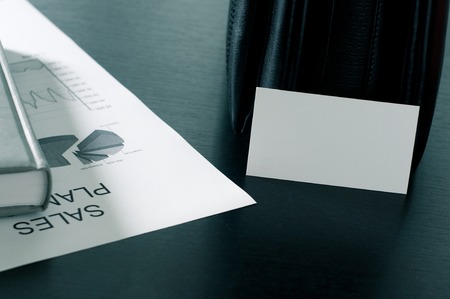 sales plan with a business card and luxury on the table.の写真素材