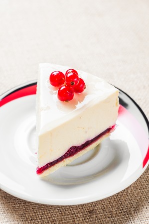 Dessert - Cheesecake with Berries red currant and coffee.の写真素材