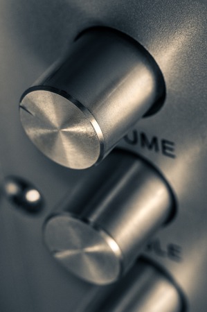Detail of sound volume controls in vintage style.の写真素材