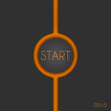 The start button with the orange crack on a gray backgroundのイラスト素材
