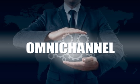 The concept of Omnichannel between devices to improve the performance of the company. Innovative solutions in business.の写真素材
