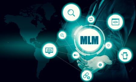 Hand carrying businessman icon network - HR,HRM,MLM, teamwork and leadership concept.の写真素材