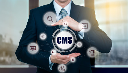 The concept of cms content management system website administration.の写真素材