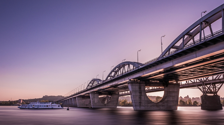High Dynamic Range Imaging. Metro bridge. Kiev,Ukraine.の写真素材