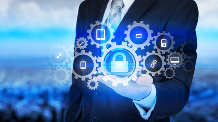 Protect cloud information data concept. Security and safety of cloud dataの写真素材