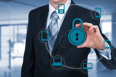 Protect cloud information data concept. Security and safety of cloud data.の写真素材