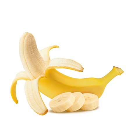 Banana. Ripe bananas isolated on a white background.の写真素材