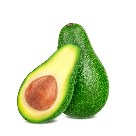Fresh avocado fruits isolated on white background.の写真素材