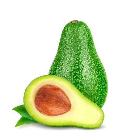 Fresh avocado fruits isolated on white background.の写真素材