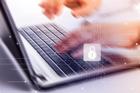 Cyber Security Data Protection Business Technology Privacy concept.の写真素材