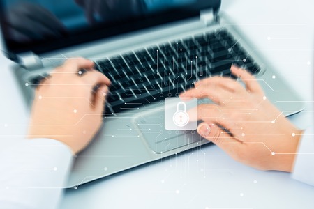 Cyber Security Data Protection Business Technology Privacy concept.の写真素材