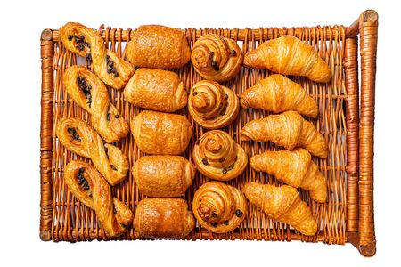 Freshly baked cinnamon buns. Sweet Homemade Pastry baking. Close-upの写真素材