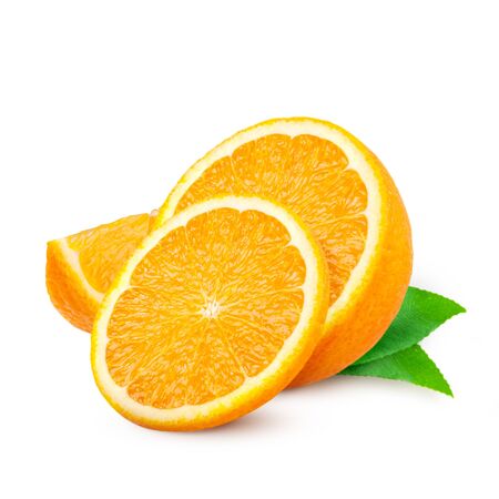 fresh orange isolated on a white background.の写真素材