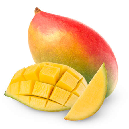 mango fruit isolated on white backgroundの写真素材