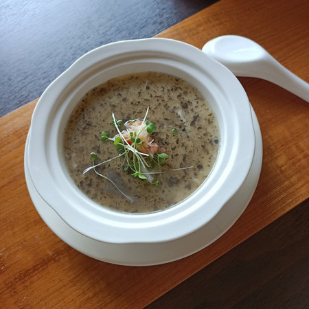 Truffle steamed egg, Japanese, cuisine, egg, dinner, delicious, nutritionの写真素材