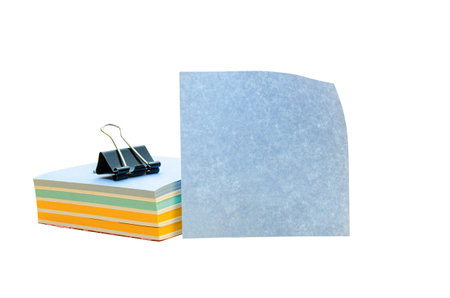 Close-up of colorful note paper with space for textの写真素材