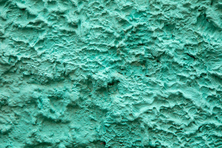 Trend Biscay Green spring summer 2020 trend color painted concrete stained wall texture backgroundの写真素材