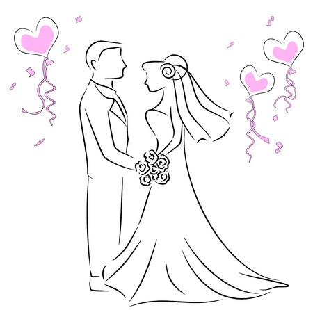 Wedding coupleのイラスト素材