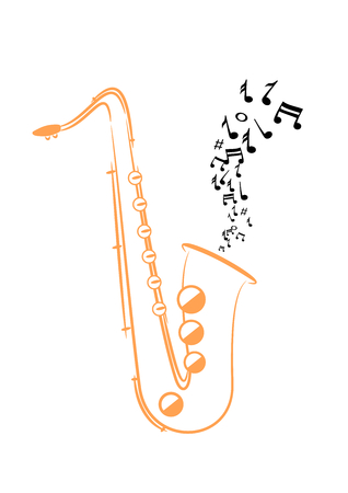 Saxophone illustrationのイラスト素材