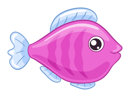 Cute fish cartoon.のイラスト素材