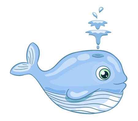 Cute little whale with water splash.のイラスト素材