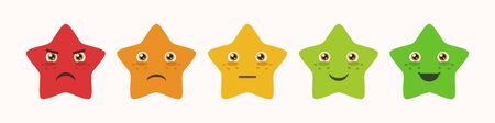 Feedback stars emoticon collectionのイラスト素材