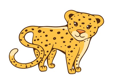 Cute little cheetahのイラスト素材